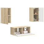 vidaXL TV-Schrankset Wandmontiert 2 pcs Sonoma-Eiche Holzwerkstoff