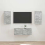 vidaXL TV-Schrankset Wandmontiert 2 pcs Beton Grau Holzwerkstoff