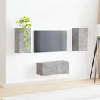 vidaXL TV-Schrankset Wandmontiert 2 pcs Beton Grau Holzwerkstoff
