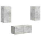vidaXL TV-Schrankset Wandmontiert 2 pcs Beton Grau Holzwerkstoff