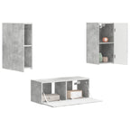 vidaXL TV-Schrankset Wandmontiert 2 pcs Beton Grau Holzwerkstoff