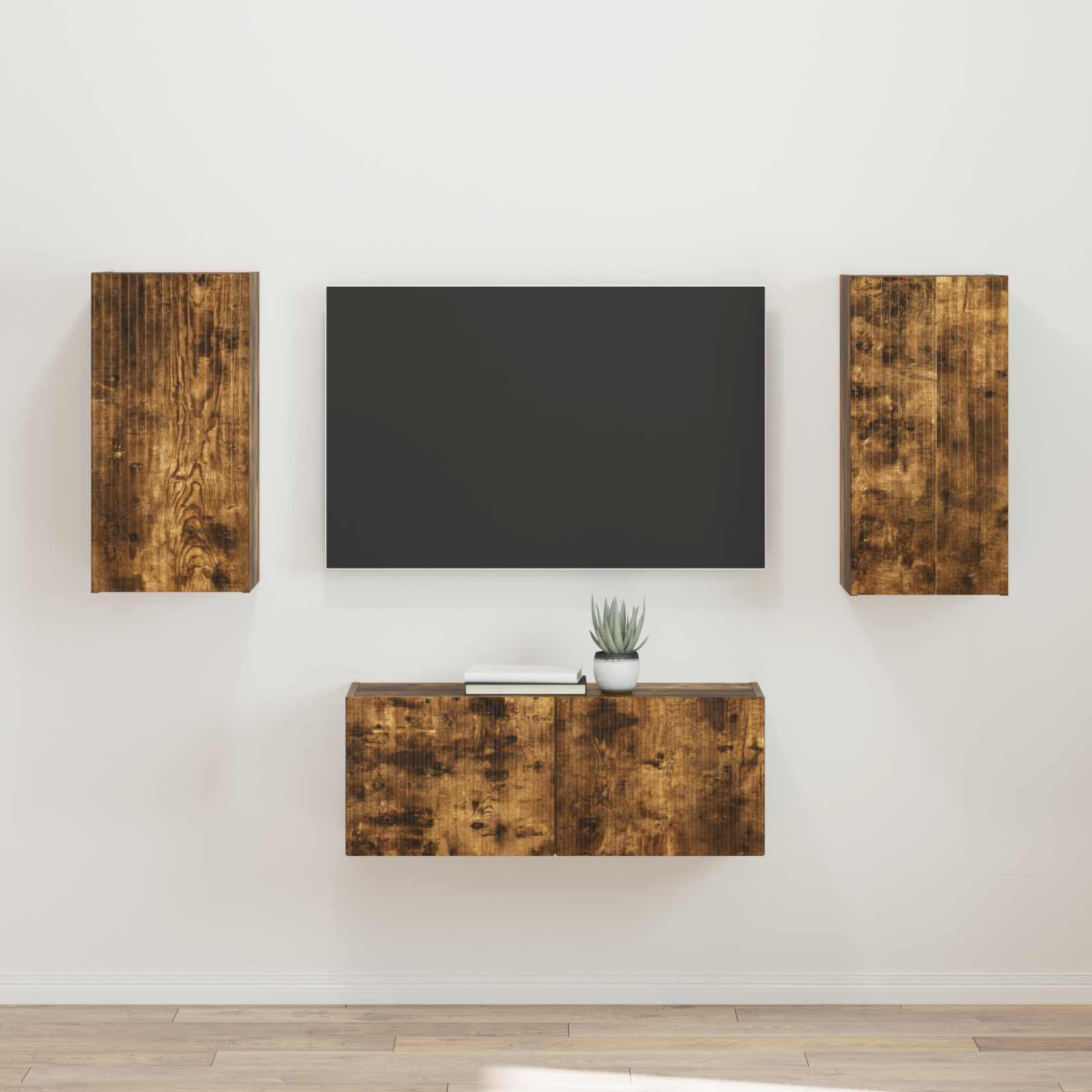 vidaXL TV-Schrankset 2 pcs Geräucherte Eiche Holzwerkstoff