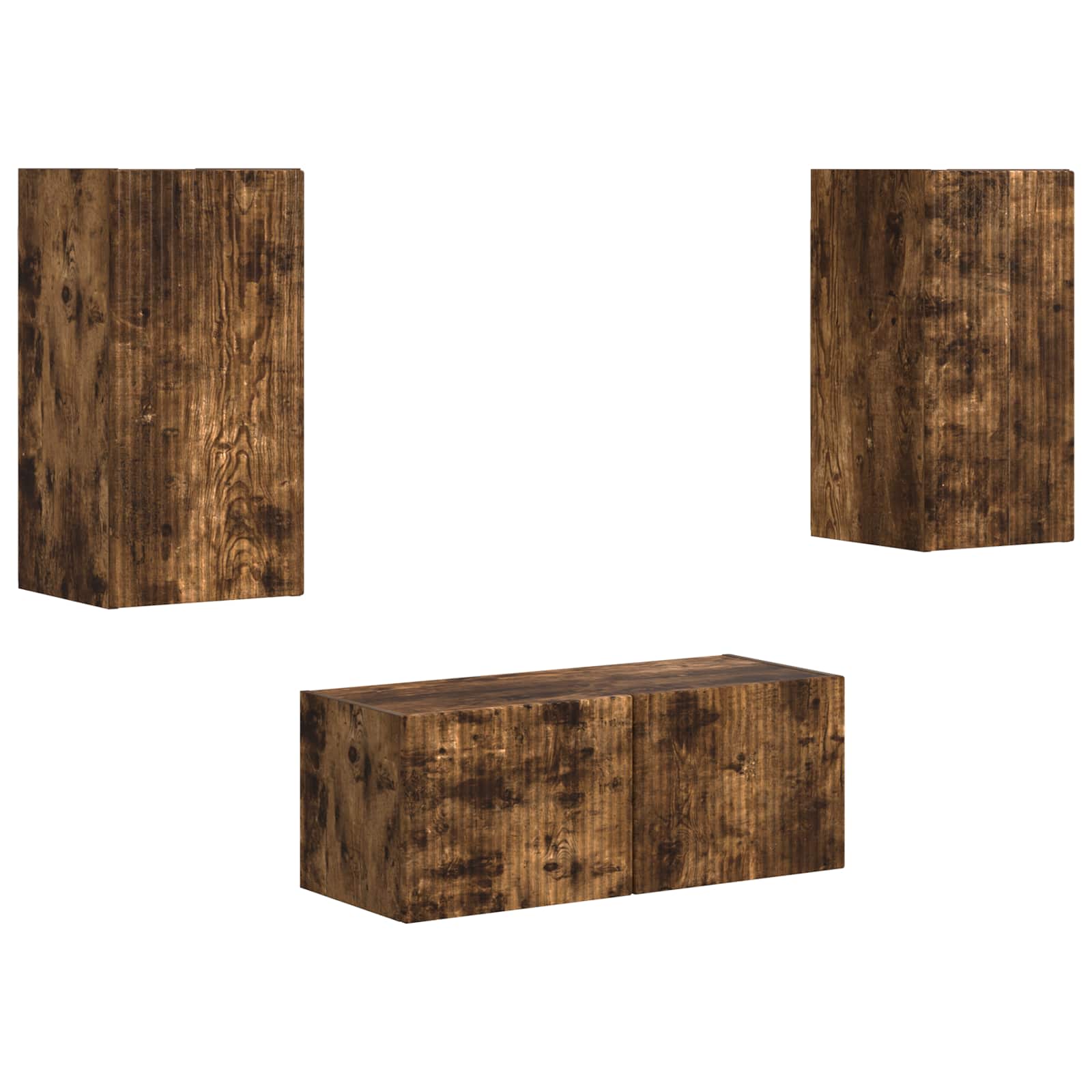 vidaXL TV-Schrankset 2 pcs Geräucherte Eiche Holzwerkstoff