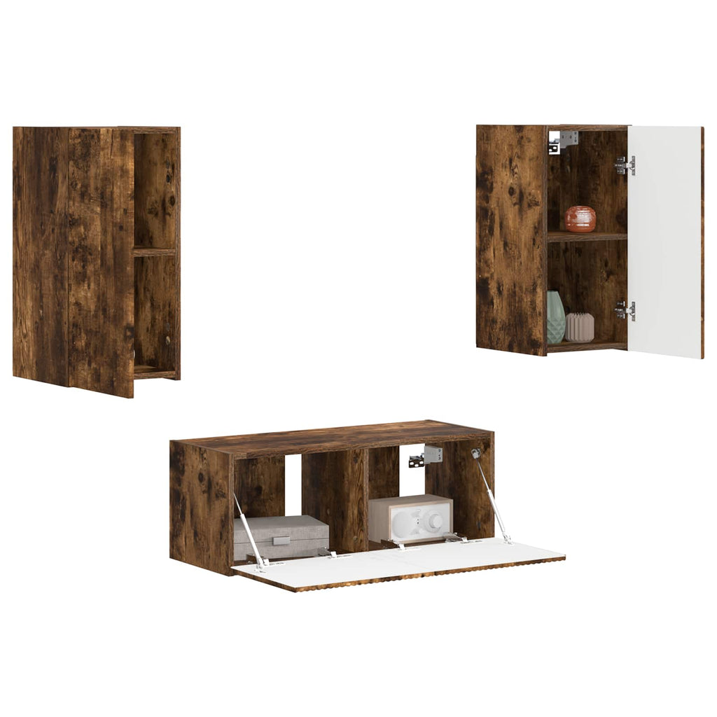 vidaXL TV-Schrankset 2 pcs Geräucherte Eiche Holzwerkstoff