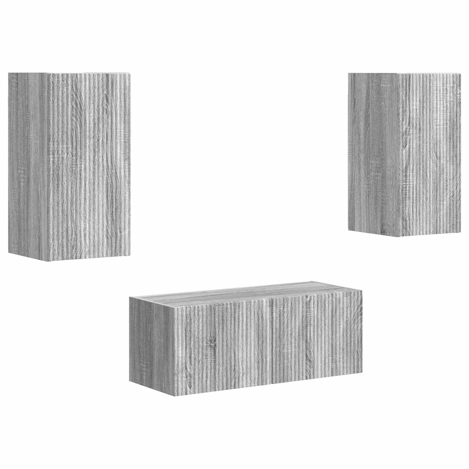 vidaXL TV-Schrankset Wandmontiert 2 pcs Graues Sonoma Holzwerkstoff