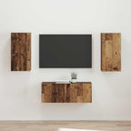 vidaXL TV-Schrankset Wandmontiert 2 pcs Altholz Holzwerkstoff
