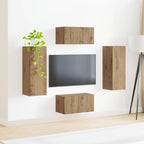vidaXL TV-Schrankset Wandmontiert 2 pcs Artisan-Eiche Holzwerkstoff