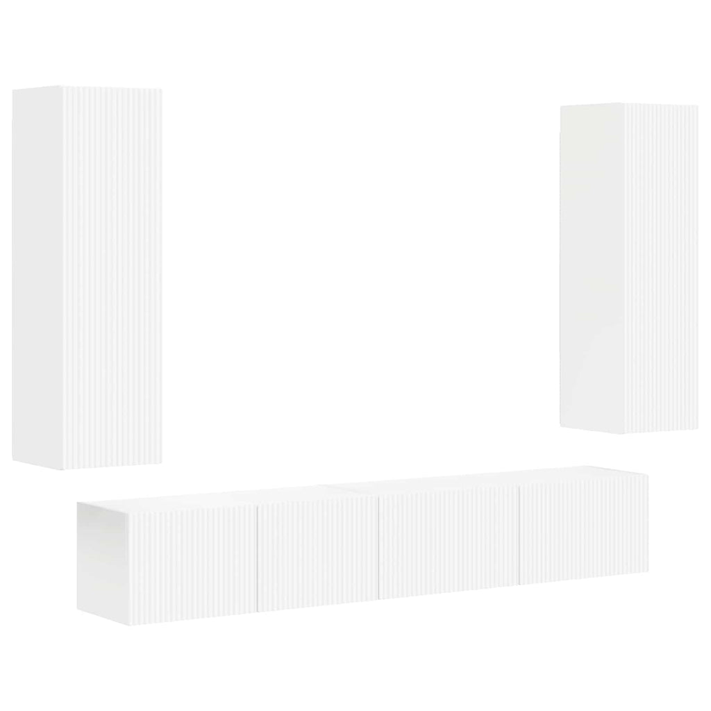 vidaXL TV-Schrankset Wandmontiert 3 pcs Weiß Holzwerkstoff