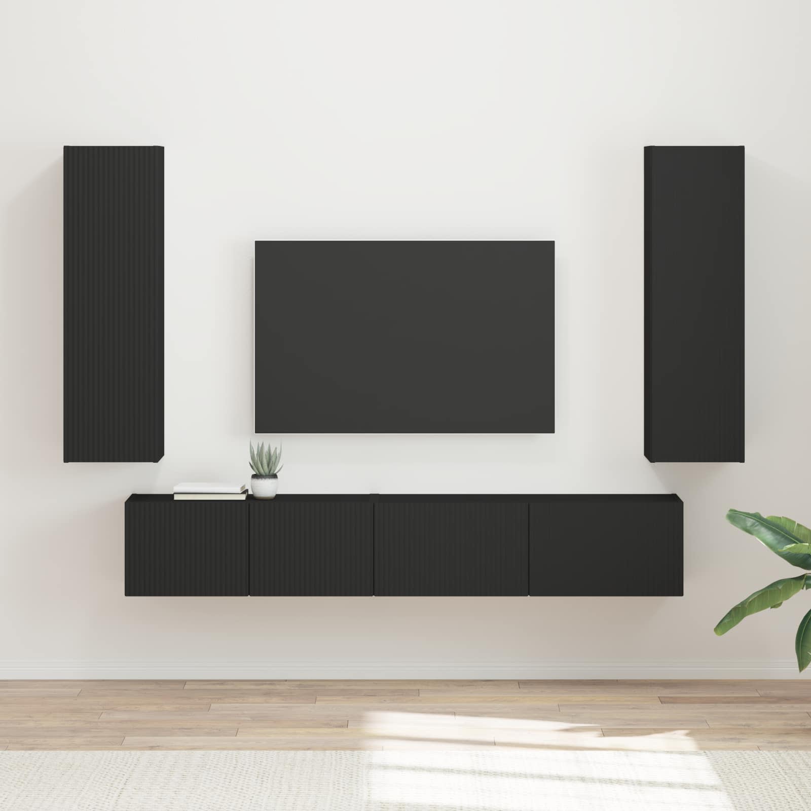 vidaXL TV-Schrankset Wandmontiert 3 pcs Weiß Holzwerkstoff