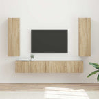 vidaXL TV-Schrankset Wandmontiert 3 pcs Sonoma-Eiche Holzwerkstoff