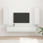 vidaXL TV-Schrankset Wandmontiert 3 pcs Hochglanz Weiß Holzwerkstoff