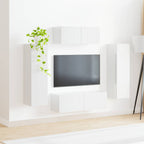 vidaXL TV-Schrankset Wandmontiert 3 pcs Hochglanz Weiß Holzwerkstoff