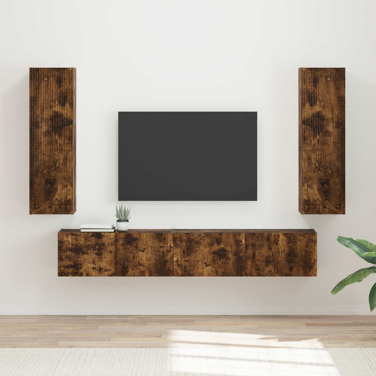 vidaXL TV-Schrankset 3 pcs Geräucherte Eiche Holzwerkstoff