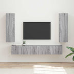 vidaXL TV-Schrankset Wandmontiert 3 pcs Graues Sonoma Holzwerkstoff