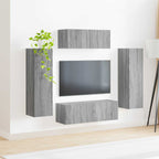 vidaXL TV-Schrankset Wandmontiert 3 pcs Graues Sonoma Holzwerkstoff