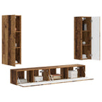 vidaXL TV-Schrankset Wandmontiert 3 pcs Altholz Holzwerkstoff
