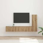vidaXL TV-Schrankset Wandmontiert 3 pcs Artisan-Eiche Holzwerkstoff