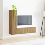 vidaXL TV-Schrankset Wandmontiert 3 pcs Artisan-Eiche Holzwerkstoff