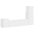 vidaXL TV-Schrankset Wandmontiert 4 pcs Hochglanz Weiß Holzwerkstoff