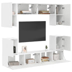 vidaXL TV-Schrankset Wandmontiert 5 pcs Weiß Holzwerkstoff