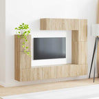 vidaXL TV-Schrankset Wandmontiert 5 pcs Sonoma-Eiche Holzwerkstoff