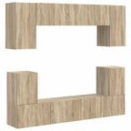 vidaXL TV-Schrankset Wandmontiert 5 pcs Sonoma-Eiche Holzwerkstoff