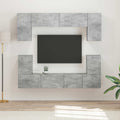 vidaXL TV-Schrankset Wandmontiert 5 pcs Beton Grau Holzwerkstoff