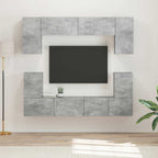 vidaXL TV-Schrankset Wandmontiert 5 pcs Beton Grau Holzwerkstoff