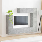 vidaXL TV-Schrankset Wandmontiert 5 pcs Beton Grau Holzwerkstoff