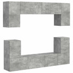 vidaXL TV-Schrankset Wandmontiert 5 pcs Beton Grau Holzwerkstoff