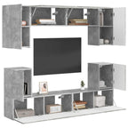 vidaXL TV-Schrankset Wandmontiert 5 pcs Beton Grau Holzwerkstoff