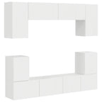 vidaXL TV-Schrankset Wandmontiert 5 pcs Hochglanz Weiß Holzwerkstoff