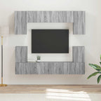 vidaXL TV-Schrankset Wandmontiert 5 pcs Graues Sonoma Holzwerkstoff
