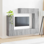 vidaXL TV-Schrankset Wandmontiert 5 pcs Graues Sonoma Holzwerkstoff