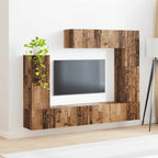 vidaXL TV-Schrankset Wandmontiert 5 pcs Altholz Holzwerkstoff
