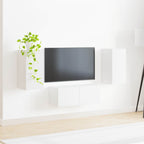 vidaXL TV-Schrankset Wandmontiert 6 pcs Weiß Holzwerkstoff