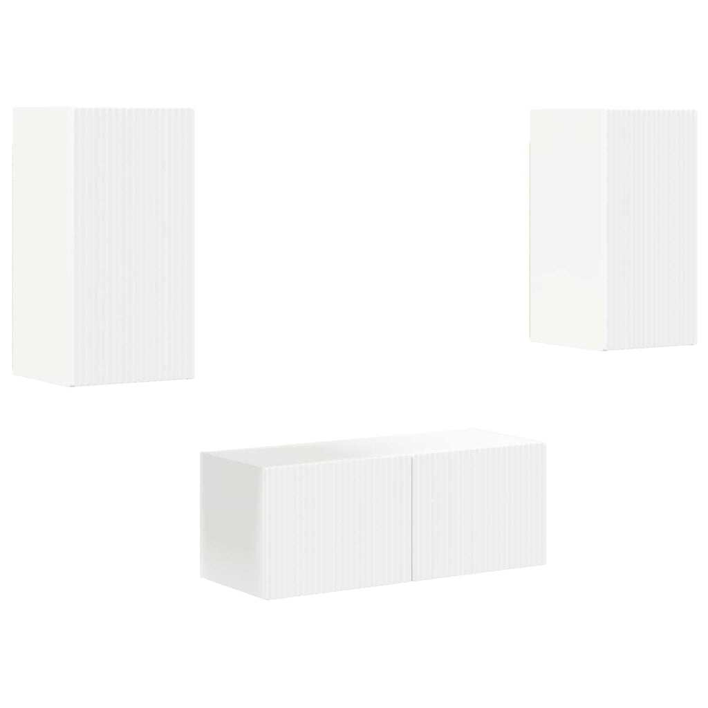 vidaXL TV-Schrankset Wandmontiert 6 pcs Weiß Holzwerkstoff