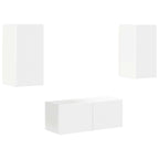 vidaXL TV-Schrankset Wandmontiert 6 pcs Weiß Holzwerkstoff
