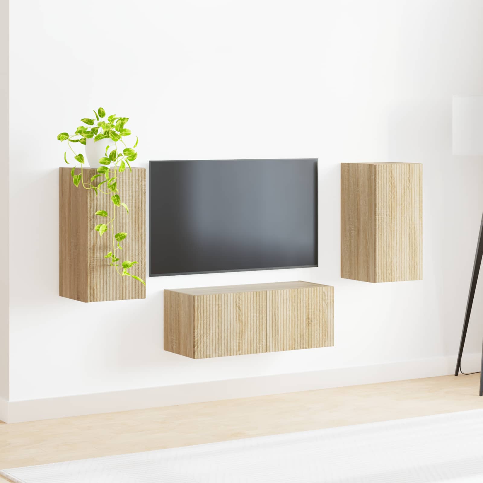 vidaXL TV-Schrankset Wandmontiert 6 pcs Sonoma-Eiche Holzwerkstoff