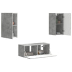 vidaXL TV-Schrankset Wandmontiert 6 pcs Beton Grau Holzwerkstoff