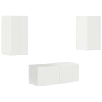 vidaXL TV-Schrankset Wandmontiert 6 pcs Hochglanz Weiß Holzwerkstoff