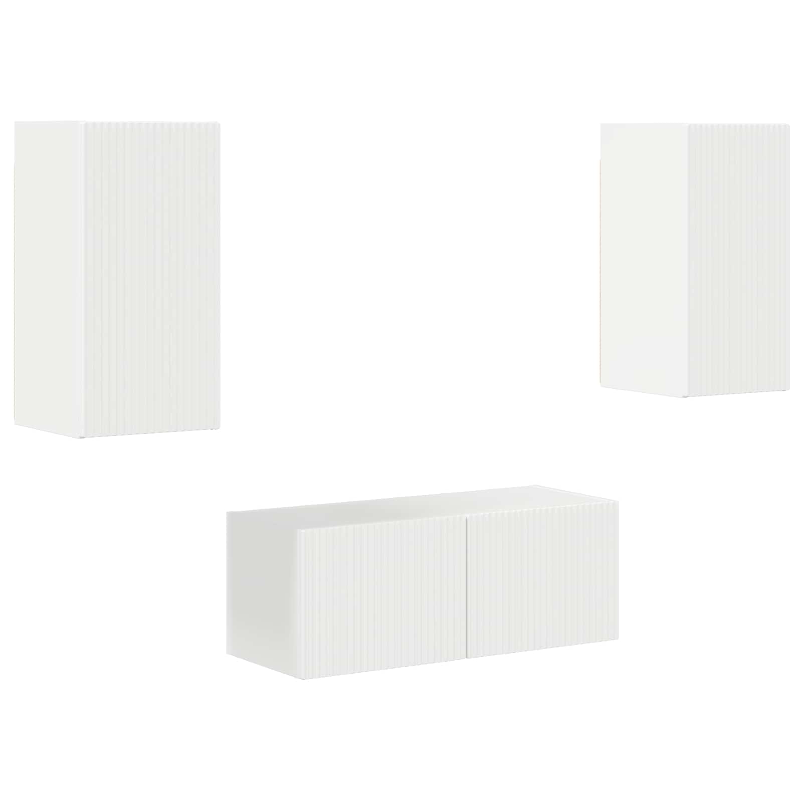 vidaXL TV-Schrankset Wandmontiert 6 pcs Hochglanz Weiß Holzwerkstoff