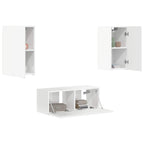 vidaXL TV-Schrankset Wandmontiert 6 pcs Hochglanz Weiß Holzwerkstoff