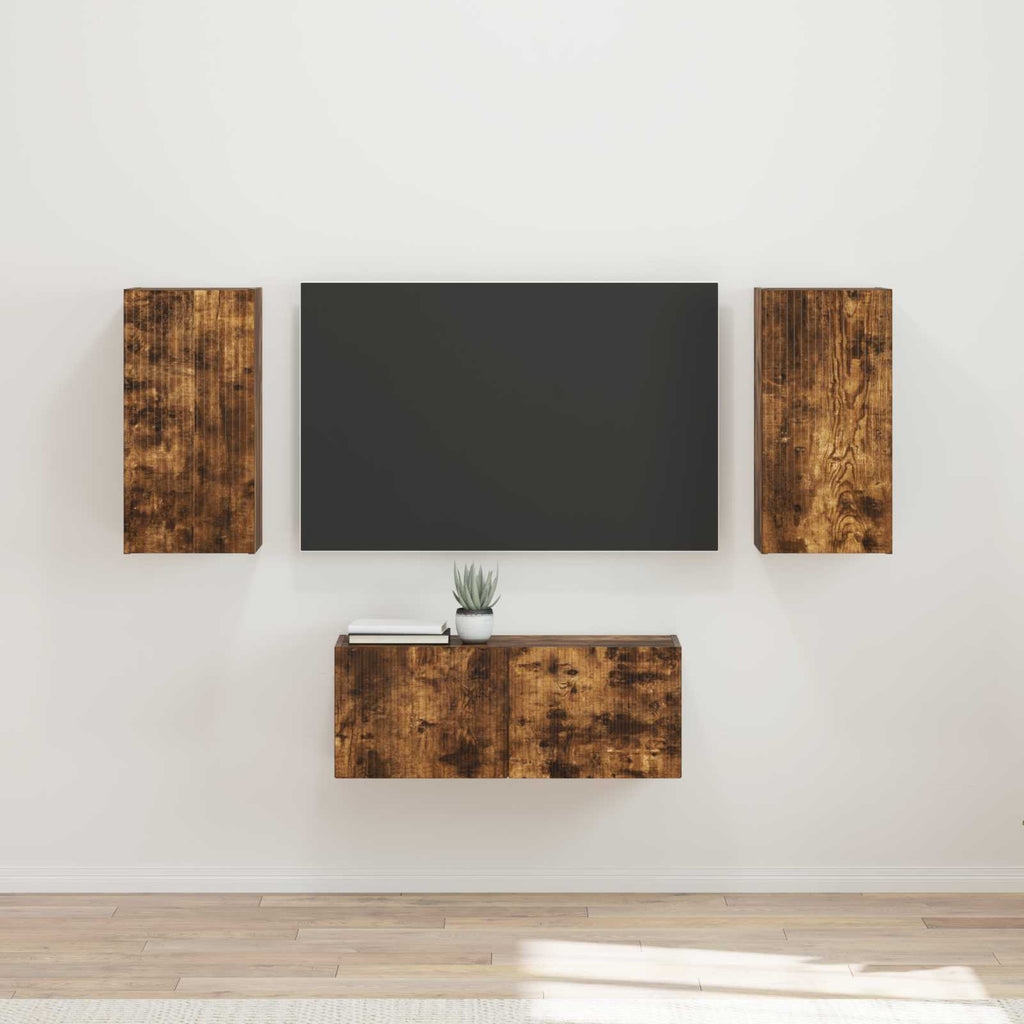 vidaXL TV-Schrankset 6 pcs Geräucherte Eiche Holzwerkstoff