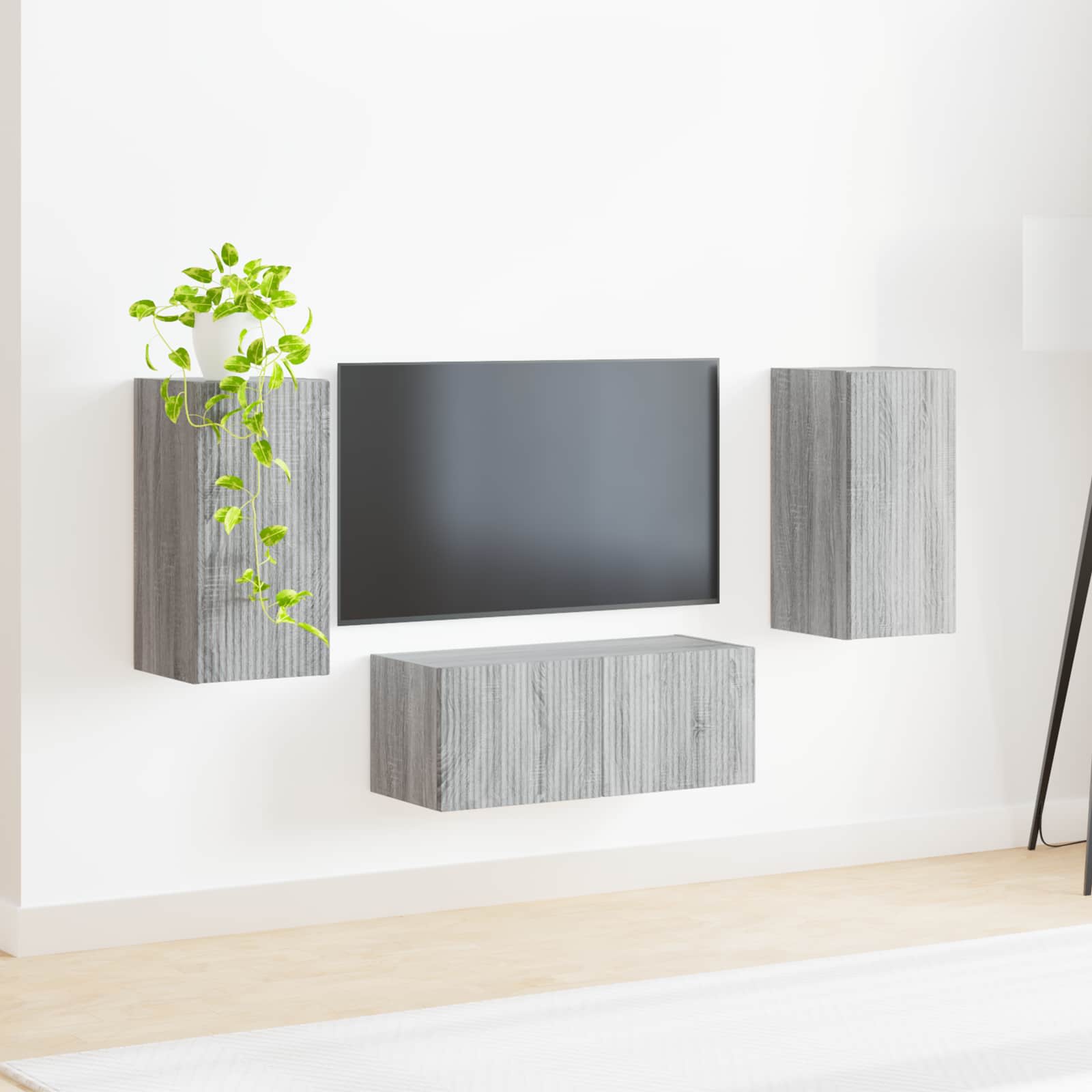 vidaXL TV-Schrankset Wandmontiert 6 pcs Graues Sonoma Holzwerkstoff