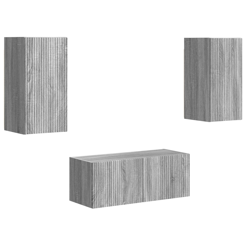 vidaXL TV-Schrankset Wandmontiert 6 pcs Graues Sonoma Holzwerkstoff