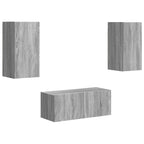 vidaXL TV-Schrankset Wandmontiert 6 pcs Graues Sonoma Holzwerkstoff