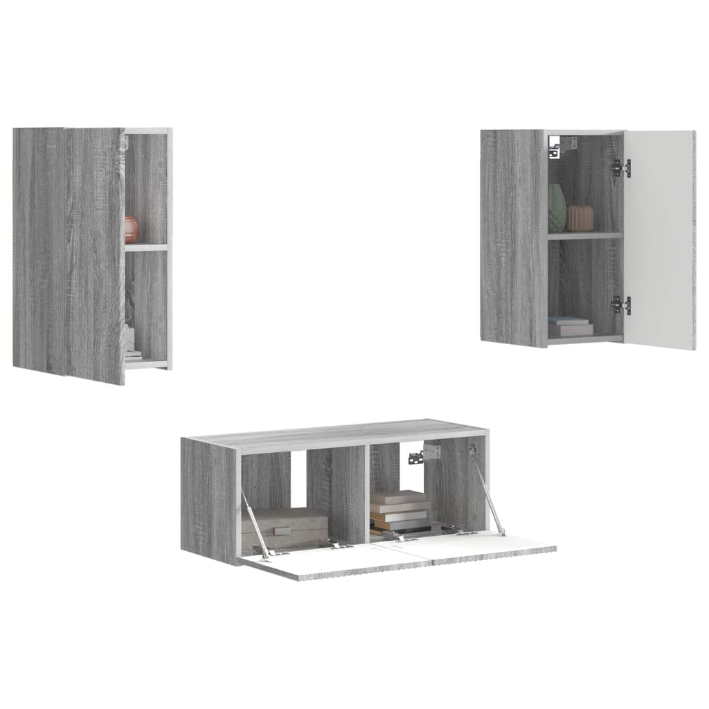 vidaXL TV-Schrankset Wandmontiert 6 pcs Graues Sonoma Holzwerkstoff
