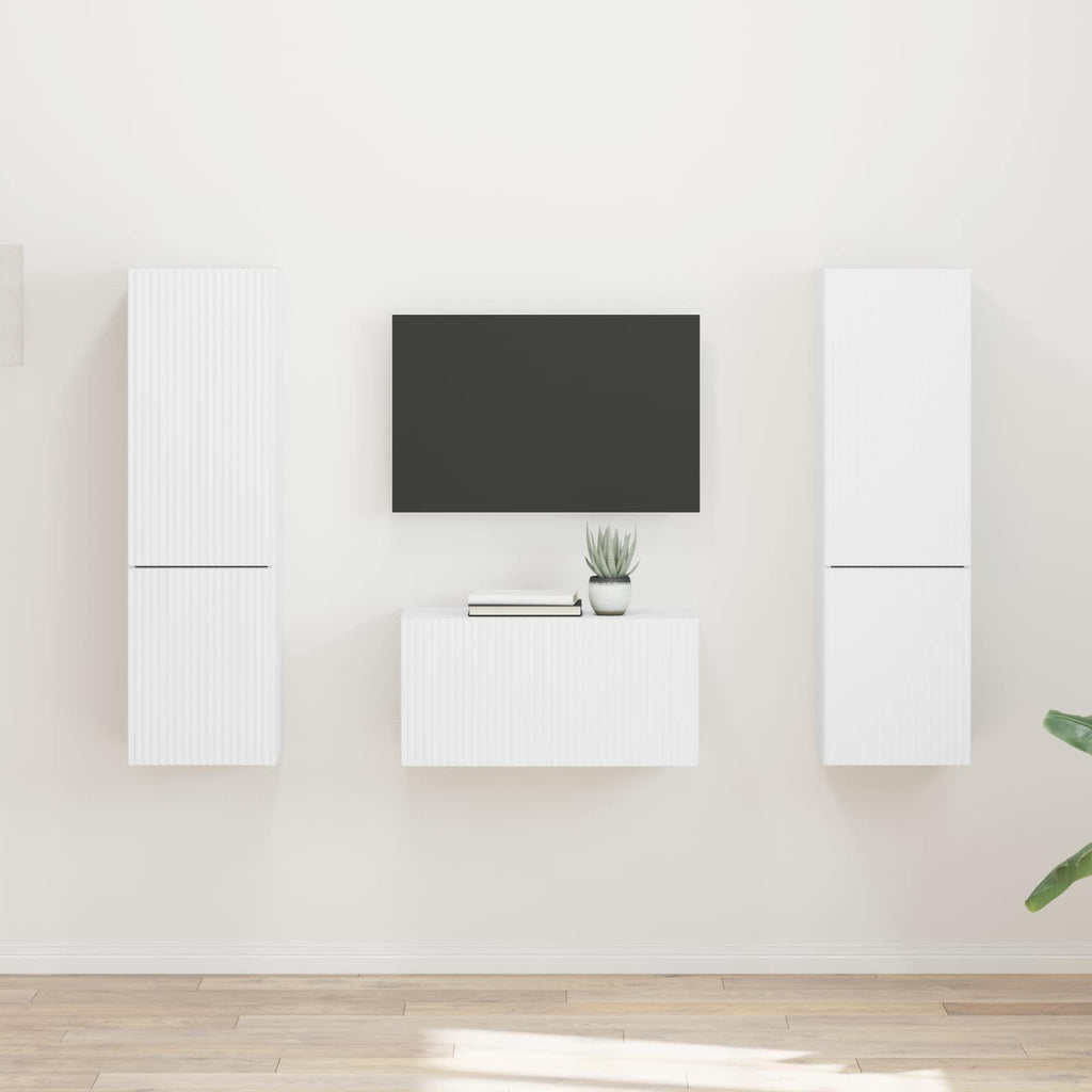 vidaXL TV-Schrankset 5 pcs Weiß Holzwerkstoff