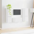 vidaXL TV-Schrankset 5 pcs Weiß Holzwerkstoff